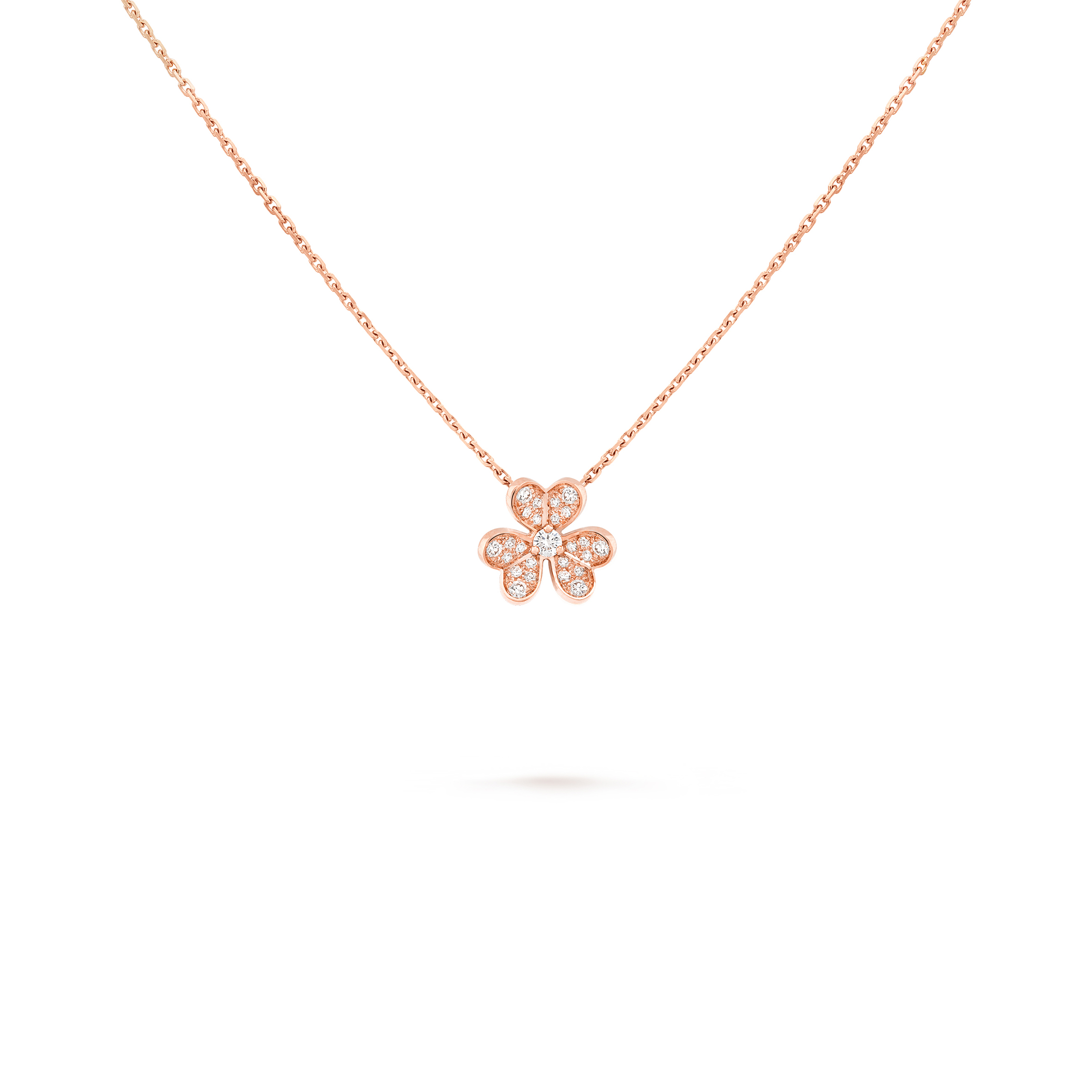 VAN CLEEF ARPELS FRIVOLE PENDANT, MINI MODEL - ROSE GOLD, DIAMOND  VCARP7RI00